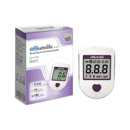 【eBmonitor醫必】eBketolife血酮機套組 1組/盒(附試紙+採血針x10) 血酮機 試紙
