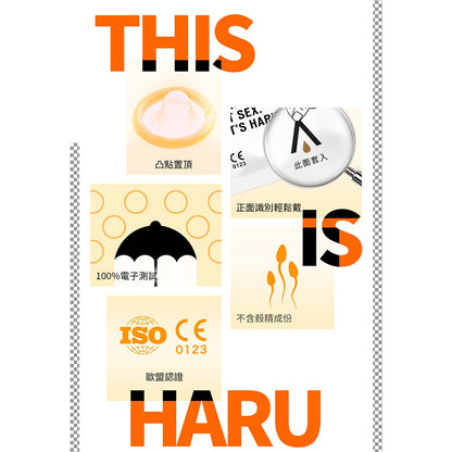 【HARU含春】衛生套系列 10入/盒 隱密包裝 0.03 提耐 G點 熱愛 超薄 天然乳膠 潤滑保險套