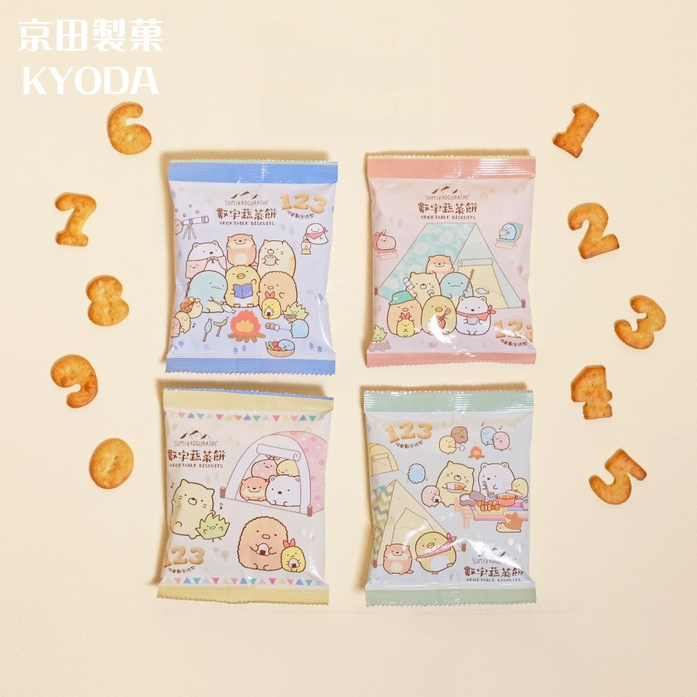 【京田製菓】角落小夥伴 四連包 80g/串 數字蔬菜餅 牛奶造型餅 吉伊卡哇 乳香小饅頭 15gx10/袋