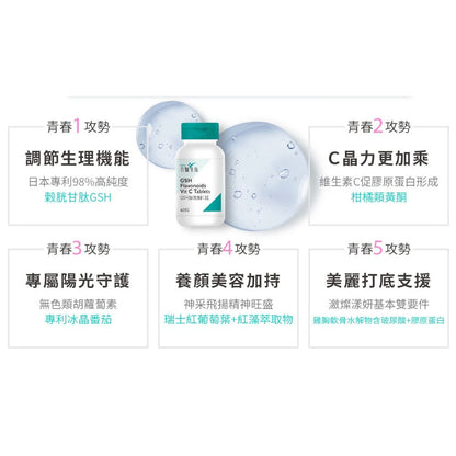 【百醫生技】GSH類黃酮C錠 60錠/盒 98%高純度GSH 專利冰晶番茄 多國專利複方 養顏美容 青春能量