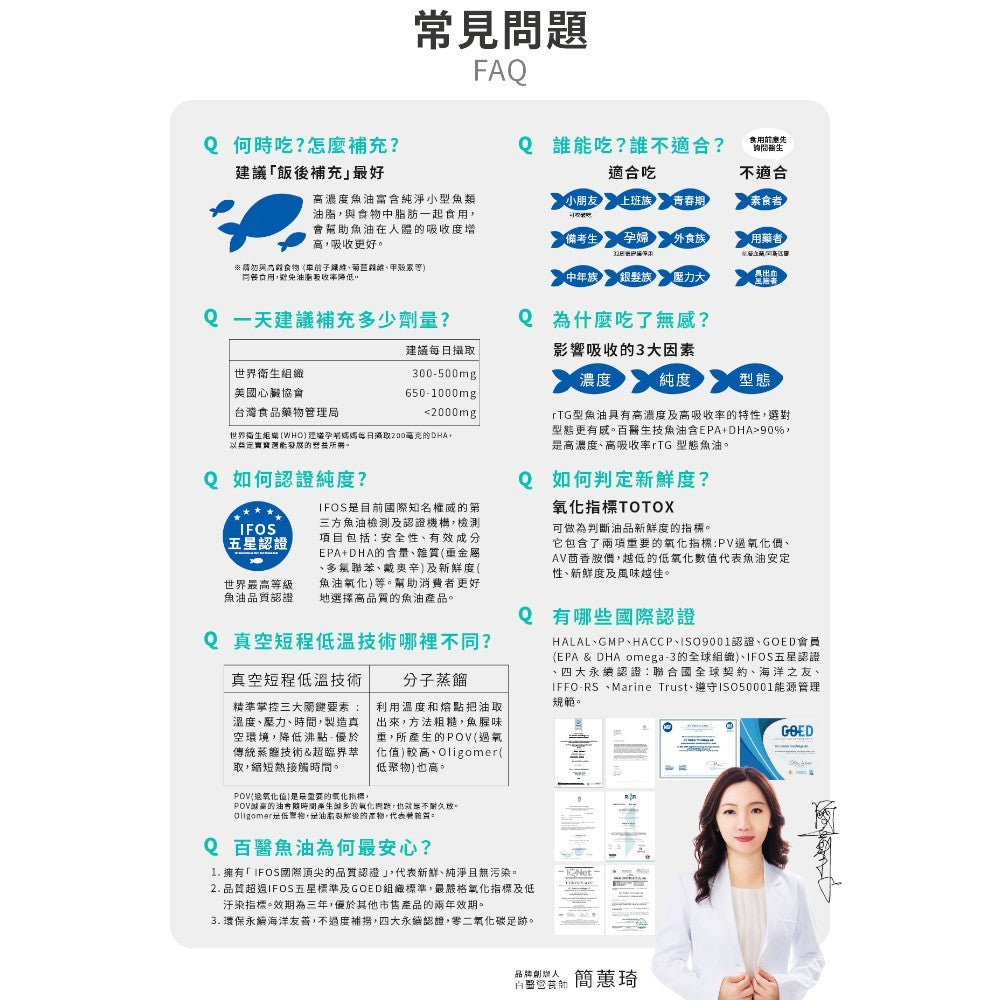 【百醫生技】百分百魚油軟膠囊 60顆/盒 rTG高濃度 純淨無腥味 小顆粒好吞嚥 挪威百年大廠原料 日常保養