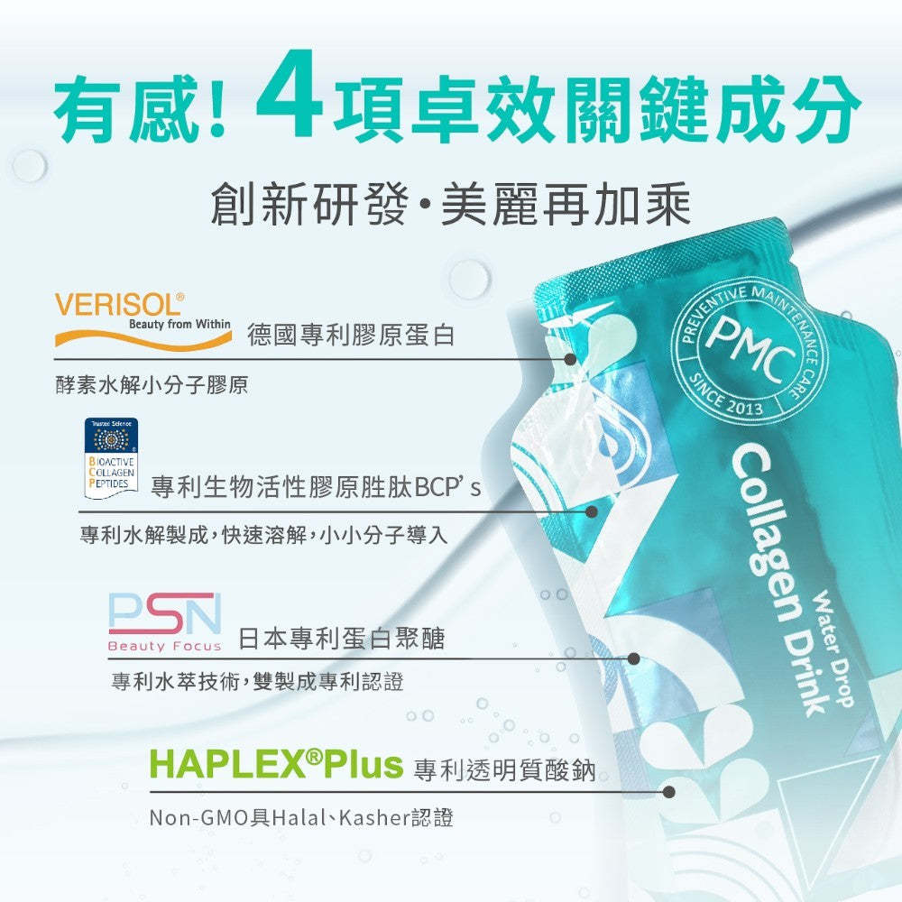 【百醫生技】水滴膠原胜肽飲 10袋/盒 水蜜桃風味 用喝的面膜 快速吸收 膠原蛋白 LuLu推薦