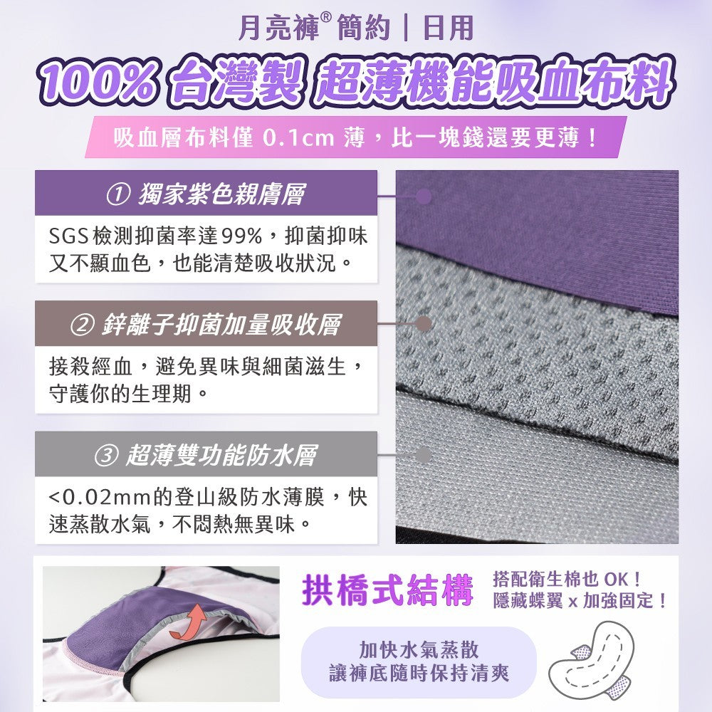 【谷慕慕】日用高腰吸血內褲 加量版 多款顏色 多尺碼 台灣製造 專利防漏 鋅離子抑菌 女用內褲