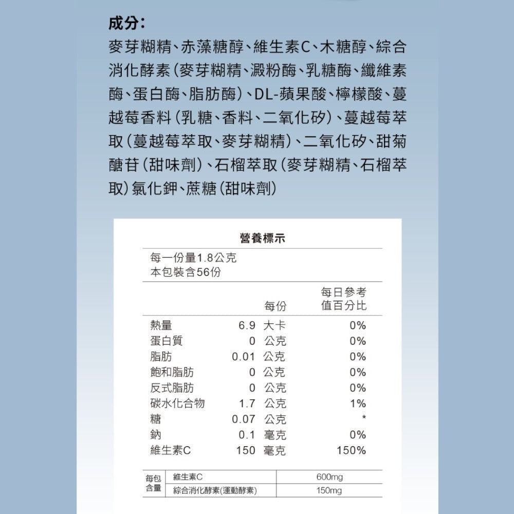 【RACE ON銳速】環原力酵素苺果C 14包/盒 運動補給 馬拉松 自行車 跑步 健身 低卡 莓果風味