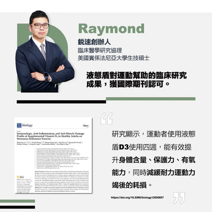 【RACE ON銳速】液態盾維生素D3+E 40ml/盒 非活性D3 滴劑 成分單純 專業補給 提升保護力