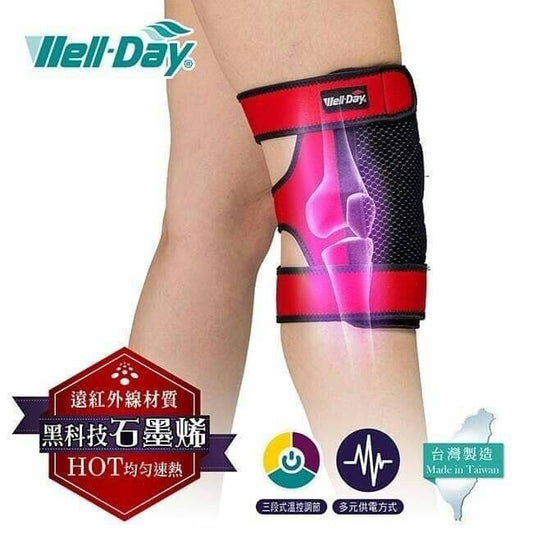 【晶晏】石墨烯護膝熱敷墊 USB供電 恆溫熱敷 三段溫控 遠紅外線 服貼剪裁 親膚可拆洗 居家旅行必備