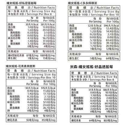 【米森vilson】纖女搖搖 蔓越莓 檸檬 黑醋栗 藍莓 奇亞籽飲 增加飽足感 提升順暢感 養顏美容
