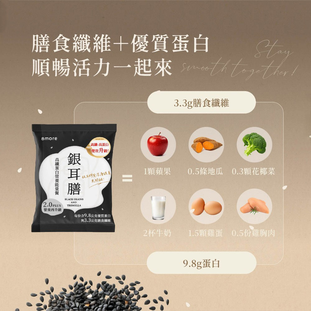 【8more】銀耳膳2.0 10包/盒 高纖大豆蛋白 三色藜麥 增加飽足感 全素 乳糖不耐可食 營養沖泡飲