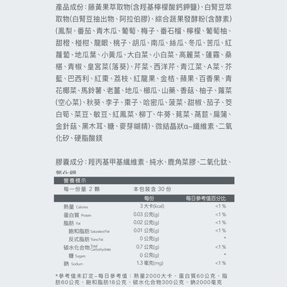 【Body Goals】順纖窈窕酵素膠囊 60顆/瓶 白腎豆 藤黃果 蔬果酵素 膳食纖維 排便順暢