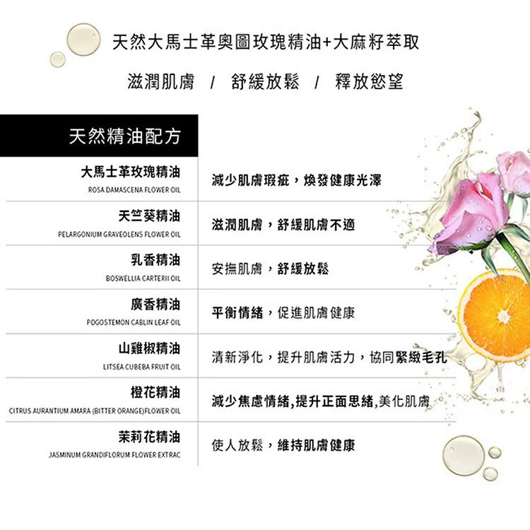 【HARU含春】GLOW大麻籽玫瑰喚醒按摩精油 134mL 大馬士革玫瑰精油 大麻籽油 溫感按摩 舒適放鬆