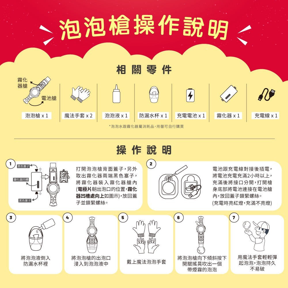 【ACE】2026新年禮盒 騰雲泡泡 附煙霧泡泡槍組 比利時進口 5大零添加
