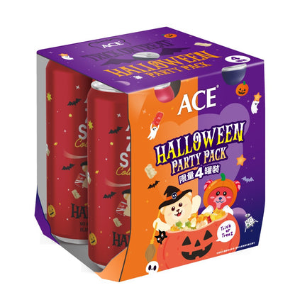 【ACE】萬聖汽水罐組(4入組) 限量款 無糖Q可樂 酸星球軟糖 無糖軟糖 水果軟糖 萬聖節糖果 派對分享