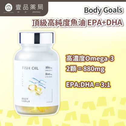 【Body Goals】頂級魚油膠囊 60顆/瓶 rTG型Omega-3 IFOS五星認證 小顆易吞