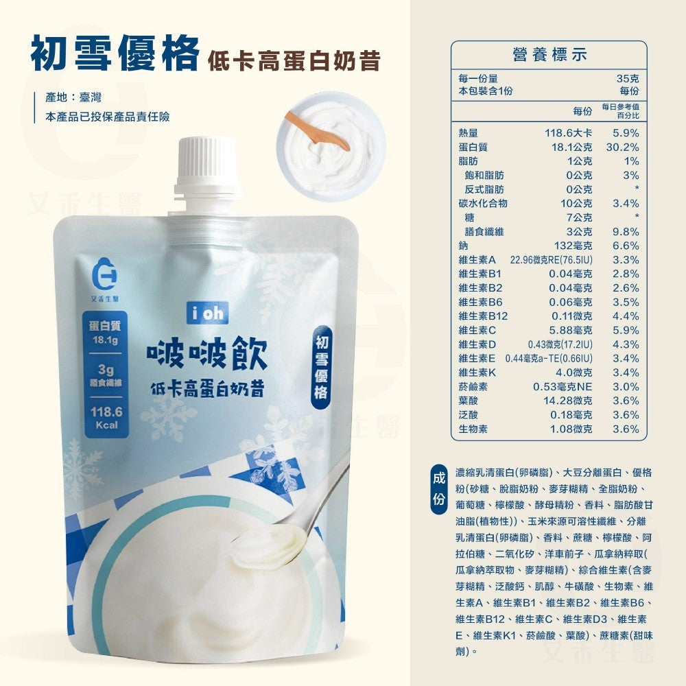【艾禾生醫】 i oh 啵啵飲 35g/包 多種口味 低糖 雙效乳清蛋白 瓜拿納 高蛋白奶昔 代餐 搖搖奶昔