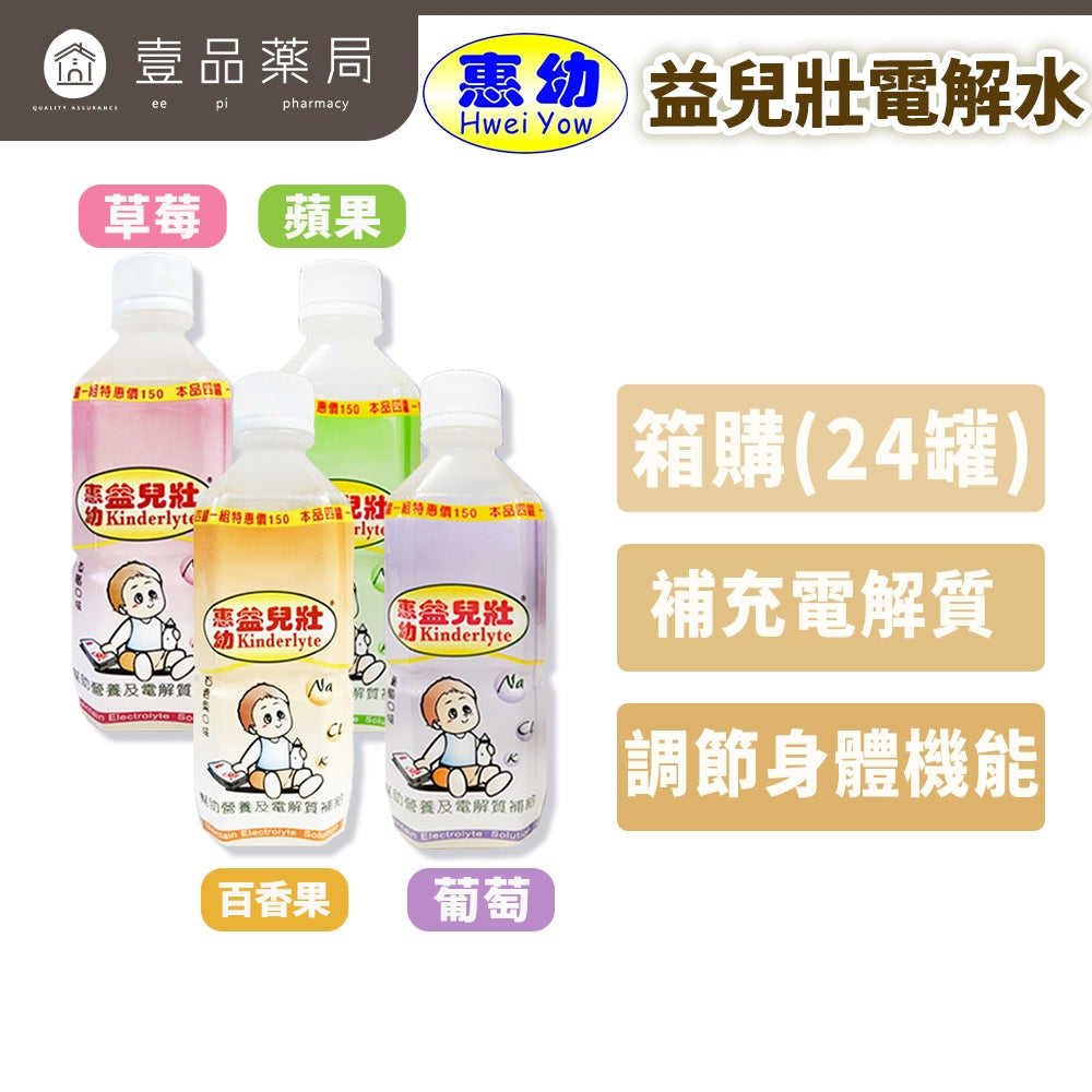箱購【惠幼】益兒壯電解水 宅配免運 蘋果/草莓/葡萄/百香果 電解質水 幼兒電解水 惠幼電解水