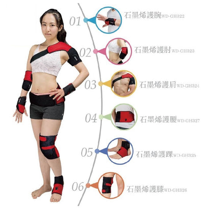 【晶晏】石墨烯護膝熱敷墊 USB供電 恆溫熱敷 三段溫控 遠紅外線 服貼剪裁 親膚可拆洗 居家旅行必備