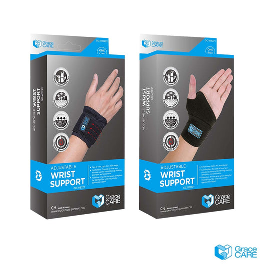 【Grace CARE】竹炭護具護腕 套指型/加強型 1入/盒 台灣製造 雙手適用 舒適透氣 運動護具