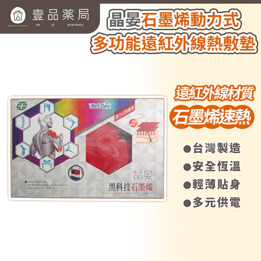 【晶晏】石墨烯多功能熱敷墊 USB供電 多部位適用 遠紅外線 恆溫熱敷 三段溫控 輕巧便攜 親膚可拆洗