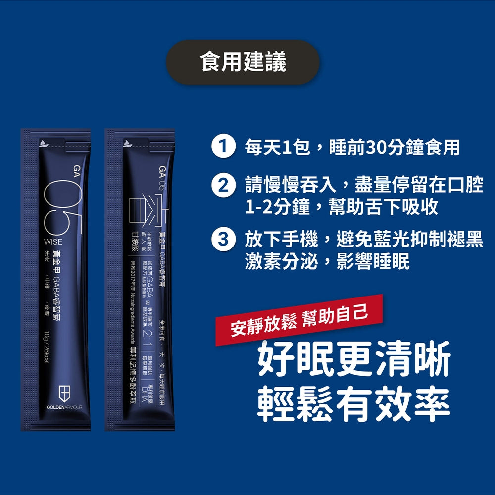 【GA黃金甲】｜睿｜GABA睿智膏 30條/盒 高濃度GABA添加 專注力加倍 幫助放鬆 打造靈敏反應