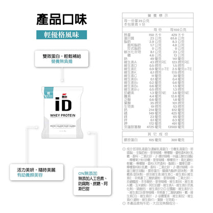 【紅牛】聰勁 iD即溶乳清蛋白 35g/袋 iD乳清 添加膠原蛋白 濃縮分離乳清 BCAA 蛋白質補充