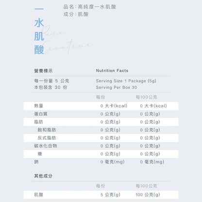 【Body Goals】高純度一水肌酸 30包/盒 隨手包設計 運動補給 支持日常表現