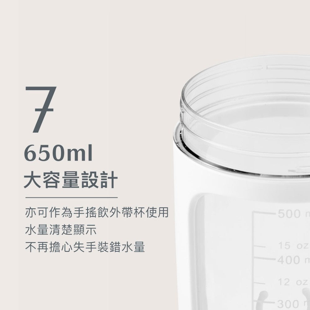 【Body Goals】電動搖搖杯 650ml 石耀黑 經典白 Tritan 密封防漏 USB充電 隨行杯
