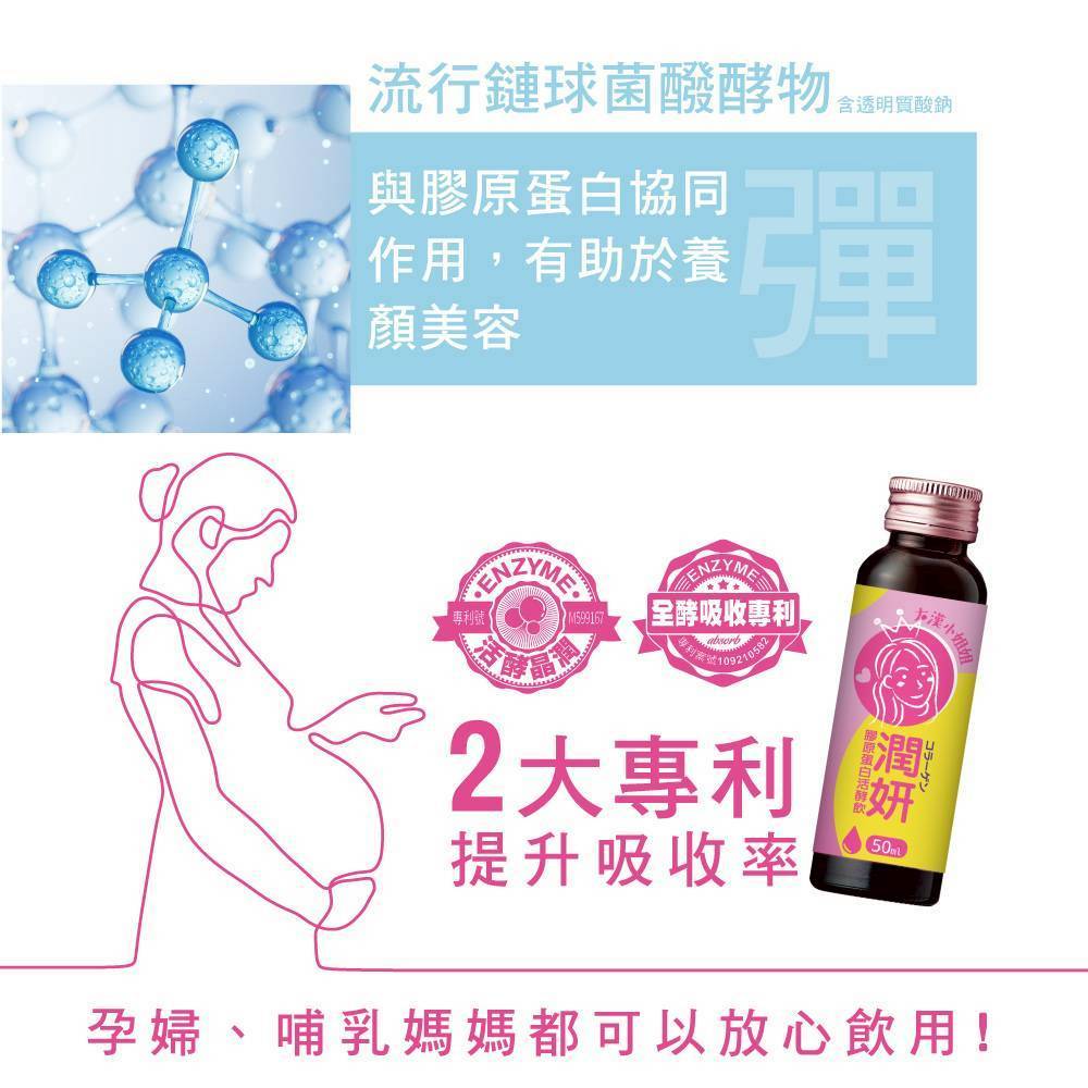 【大漢酵素】大漢小姐姐潤妍膠原蛋白活酵飲 10入/盒 5000mg 專利膠原蛋白 玻尿酸 莓果精華 水潤透亮