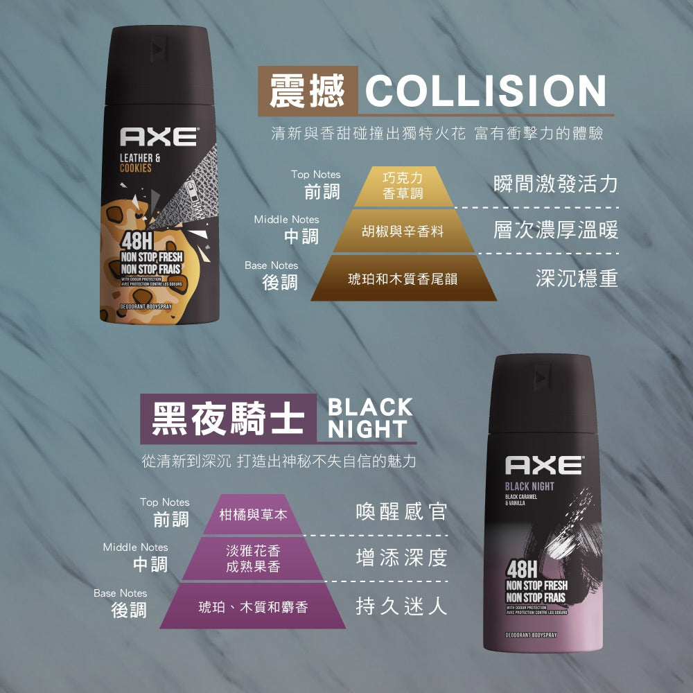 【AXE戰斧】體香噴霧 滾珠式止汗體香劑 150ml/瓶 40ml/瓶 多款可選 男士香氛 長效清新