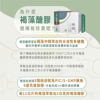【研譯】研褐二代小分子褐藻醣膠機能飲 66包/盒 液態好吸收 強力營養補給 增強體力