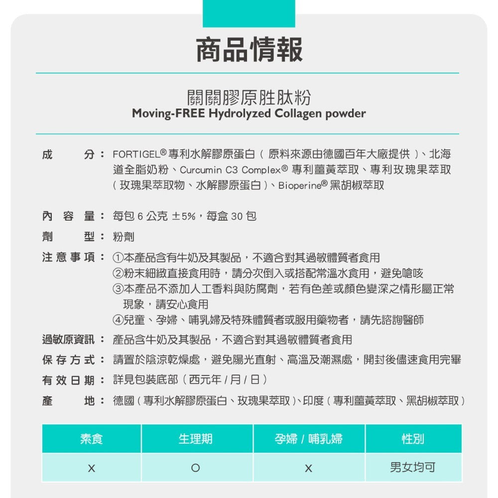 【百醫生技】關關膠原胜肽粉 30包/盒 德國專利膠原胜肽 無添加認證 關鍵保養 靈活行動 享受自由舒暢