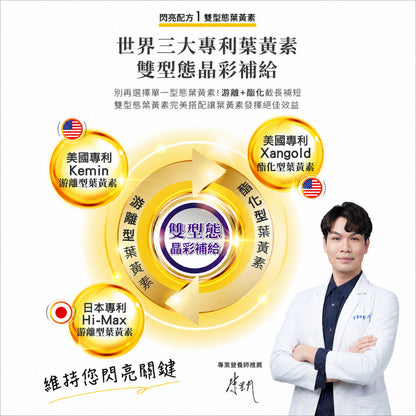 【穎達生技】5S雙型態葉黃素 30顆/盒 三國專利金盞花 蝦紅素 山桑子 玻尿酸 游離+酯化雙型 3C保養