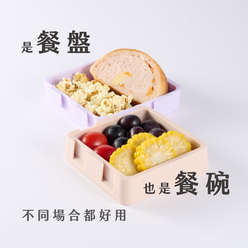 【2angels】矽膠拼圖餐盤 1入(含蓋) 兩色可選 德國認證 食品級矽膠 幼兒餐盤 防塵上蓋 加熱耐高溫 商品介紹圖 7