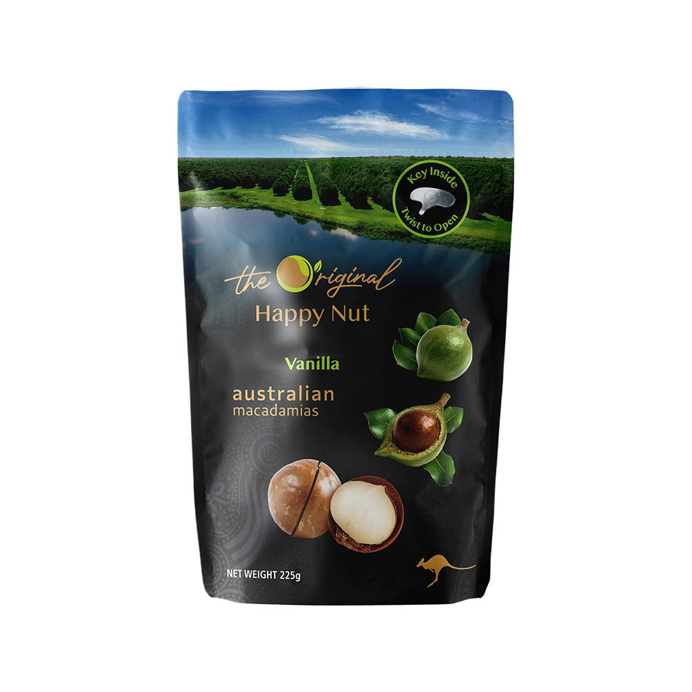 【HappyNut】澳洲帶殼火山豆(附開殼工具) 225g 原味 蜂蜜海鹽香草椰香斑蘭肉桂 澳洲產 夏威夷豆