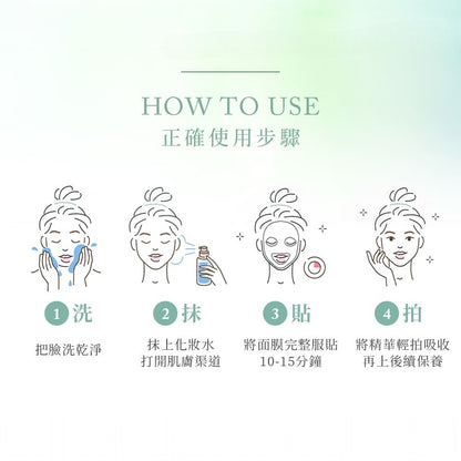 【味丹生技】光燦系列面膜 6入/盒 美白/賦活/水凝 專利PGA保濕 海藻天絲纖維 植萃 水嫩透亮