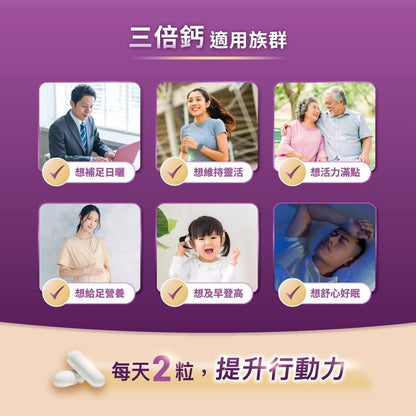 【松瑞製藥】3倍鈣膠囊 120顆/盒 美國專利 胺基酸螯合鈣 D3+K2 高效吸收 關鍵補給 靈活行動