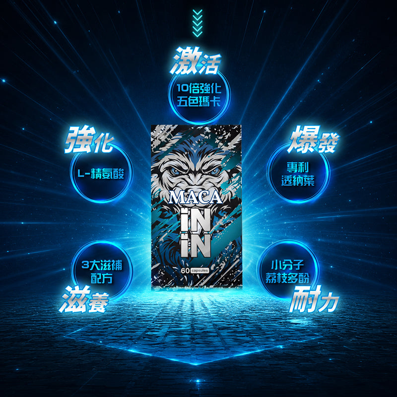 【沃爾司】瑪卡ININ膠囊 60顆/盒 10倍濃縮瑪卡 L-精胺酸 牛磺酸 增強精力 促進新陳代謝 活力補給