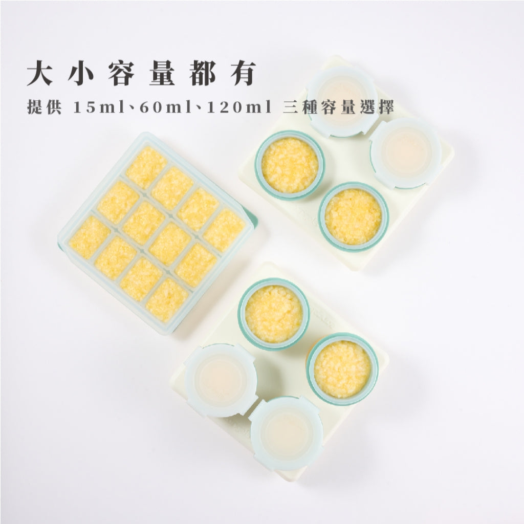 【2angels】矽膠副食品儲存杯 4入組(含杯架) 60ml/120ml 食品級矽膠 備餐加熱 堆疊收納 商品介紹圖 5