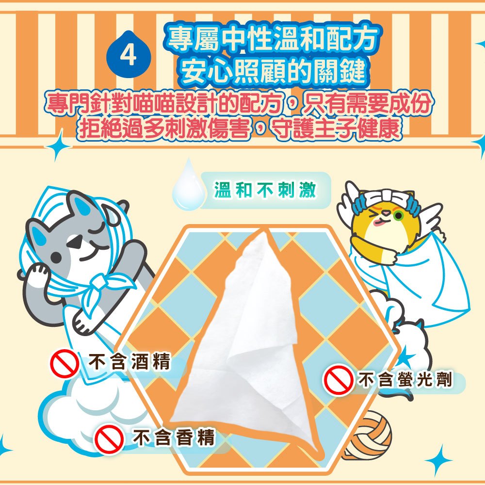 【臭味滾ODOUT】貓咪專用除臭抑菌濕紙巾 50抽/包 不含酒精 潔淨去味 植萃保濕 溫和清爽 寵物清潔