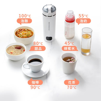 【NICONICO】便攜式雙電壓熱水壺 480ml NI-TK2417 國際電壓 過熱保護 觸控式 電熱瓶