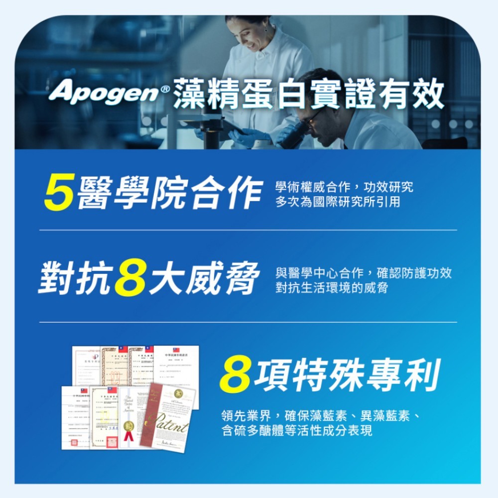 【遠東生技】愛保清Apogen口含錠 30粒/盒 專利藻精蛋白 異藻藍素 多醣體 核苷酸 調整體質