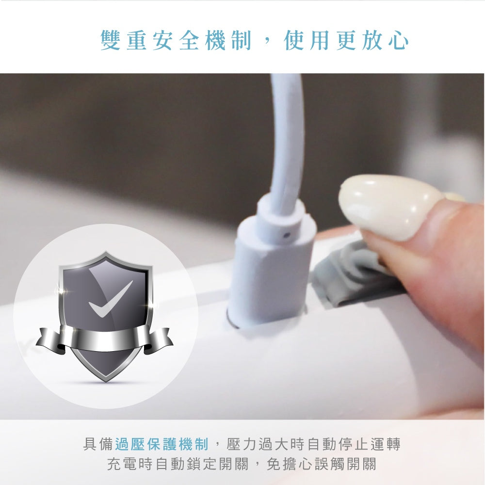 【KINYO】淨顏清透電動洗臉機 AMC-6220 附三款刷頭 360°雙向旋轉 IPX5防水 USB充電