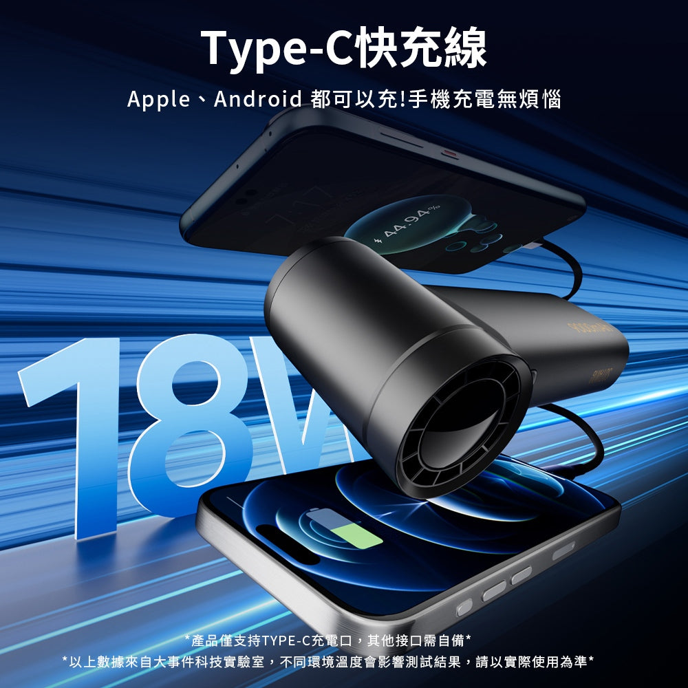 【向物】高速手持風扇-引擎Power 100檔風速 雙風道 25dB低噪 高效續航 可隨身登機 隨身風扇