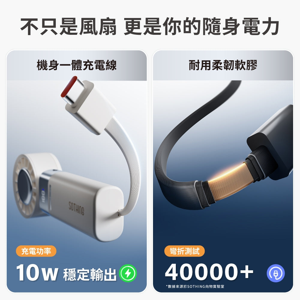 【向物】折疊冰敷高速手持風扇-冰炫 100檔風速 超導冰磁片 5000mA 行動充電 LED數顯 隨身風扇 商品介紹圖 3