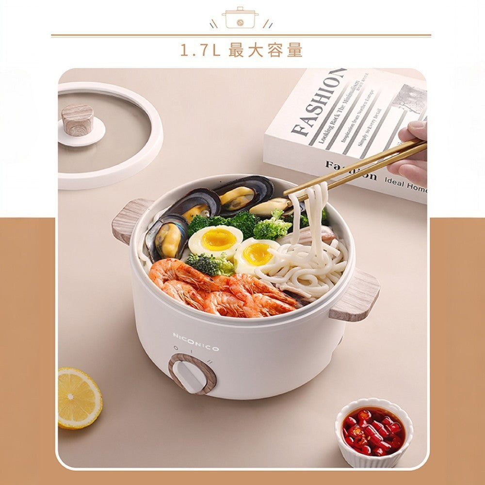 【NICONICO】1.7L日式陶瓷料理鍋 NI-GP930 陶瓷塗層不沾鍋 多樣化料理 租屋快煮鍋