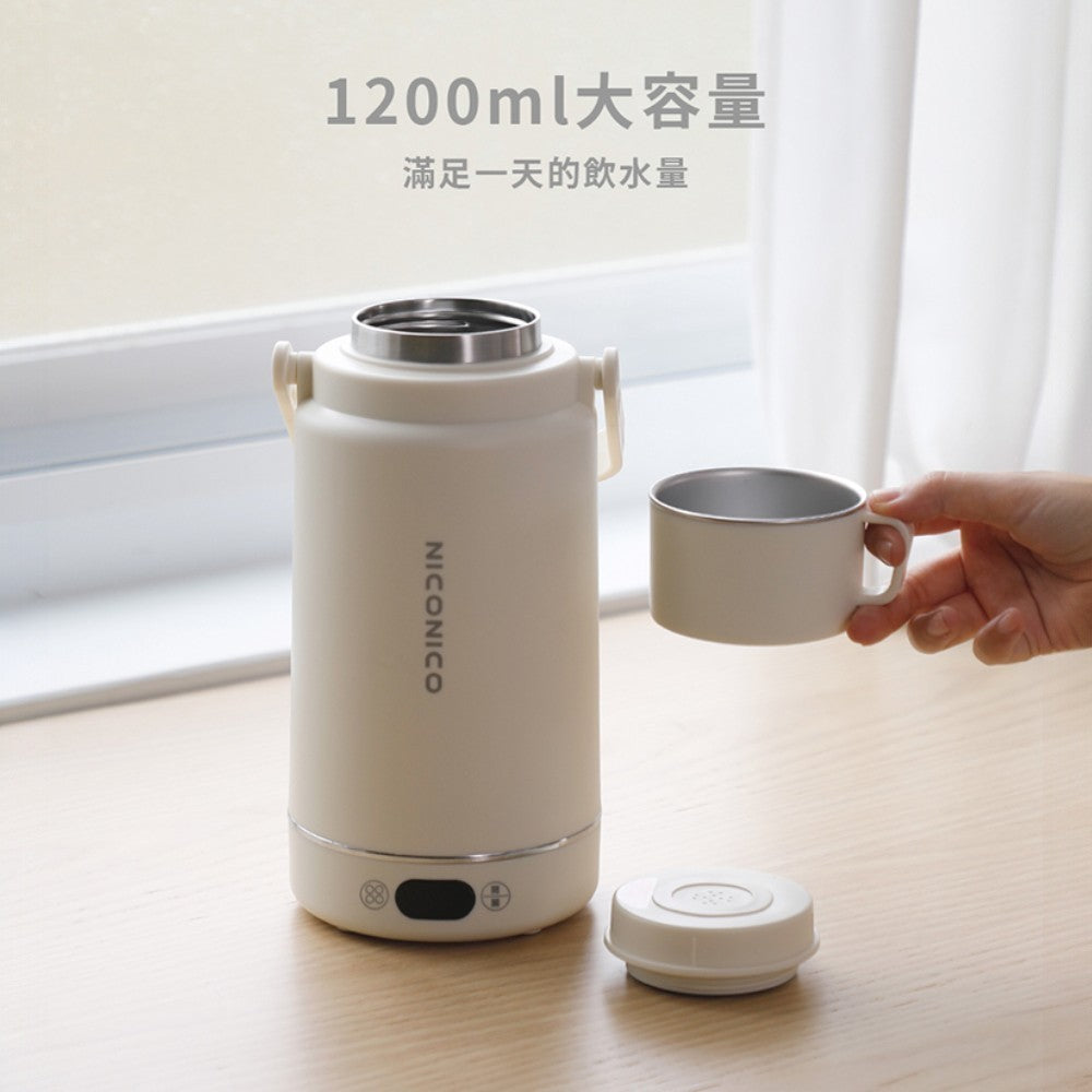 【NICONICO】旅行用雙電壓熱水壺 1200ml NI-TK2419 國際電壓 過熱保護 可觸控 快煮壺