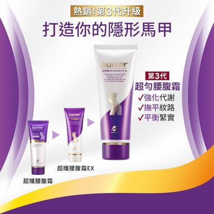 【船井生醫】超勻腰腹霜 100ml/盒 葡萄柚精油 專利溫感配方 按摩霜 質地清爽