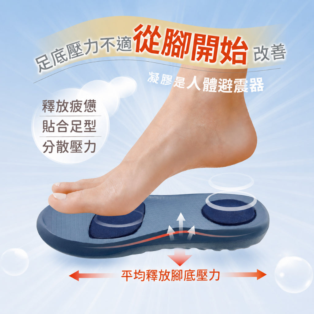 【伴佳家】釋壓凝膠止滑拖鞋 貼合足型 分散壓力 前後雙凝膠科技 防滑拖鞋 足弓支撐 浴室廚房防滑 居家拖鞋
