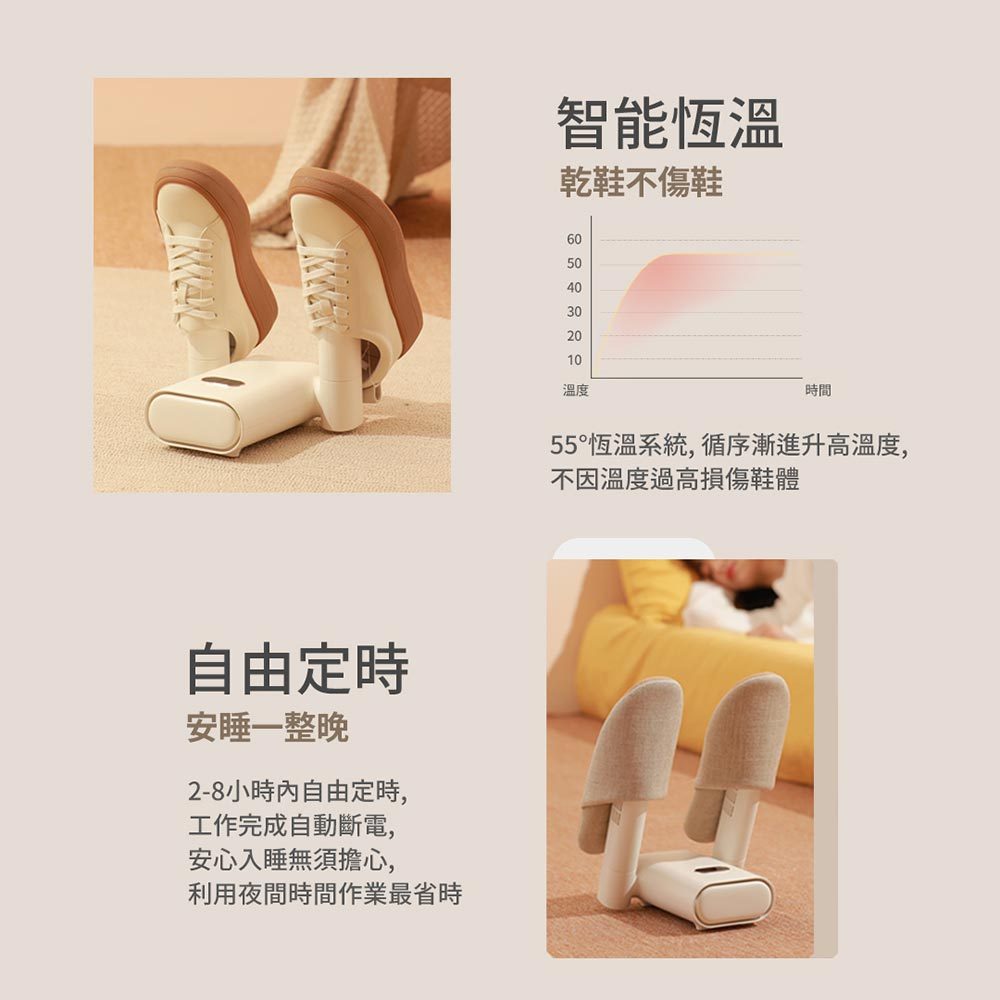 【向物】熱風烘鞋器Pro 除菌定時版 360°熱風循環 定時烘乾 適用多種鞋款 居家鞋履 簡易收納 烘鞋機