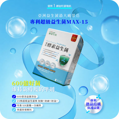 【穎達生技】機能酵素益生菌 30包/盒 600億益生菌 15株超級益菌 蔬果酵素 膳食纖維 調整體質