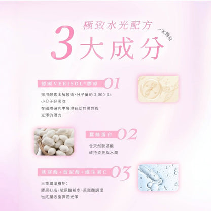 【安閃】極致水光燕窩膠原 15包/盒 燕窩酸 德國專利膠原胜肽 玻尿酸 蠶絲蛋白 零腥味 養顏美容 深層滋養